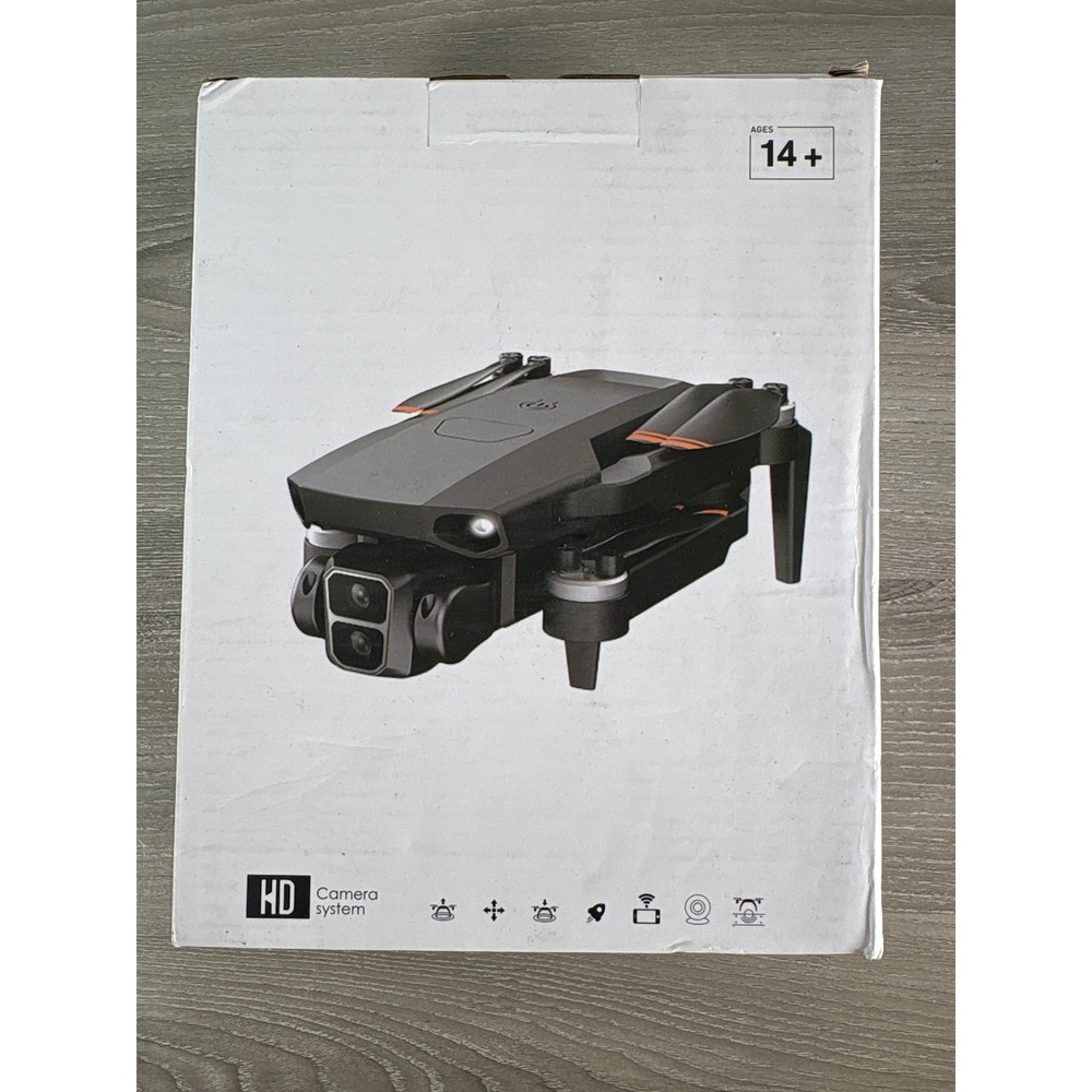 HD Camera Drone Foldable Quadcopter Dual Camera WiFi FPV Black Orange Ages‎ 14+